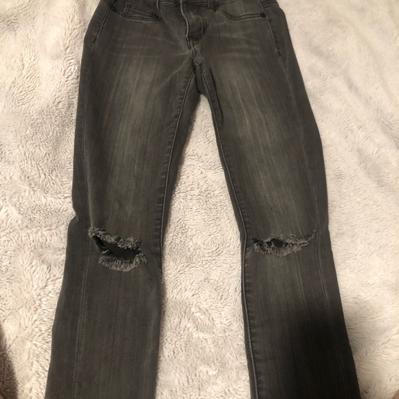 Ripped knee dark gray jeggings - Picture 4 of 4